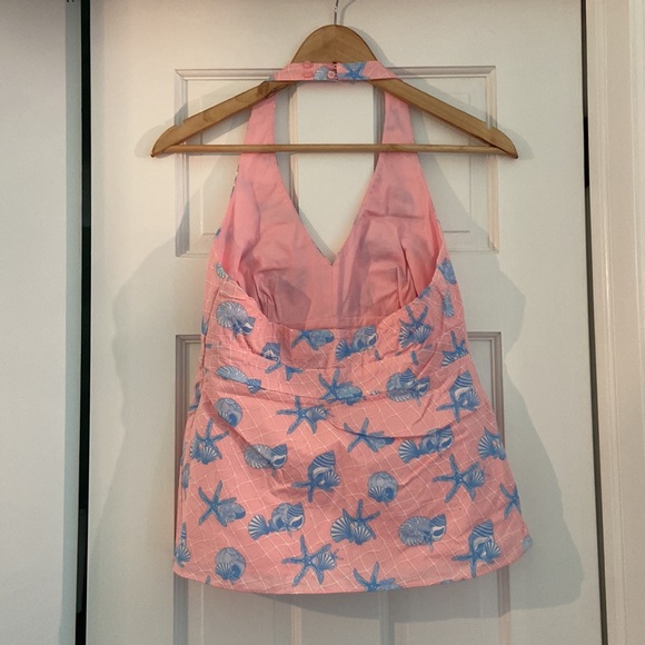 Pink and Blue Seashell-Patterned Vineyard Vines Halter Top - Picture 2 of 9